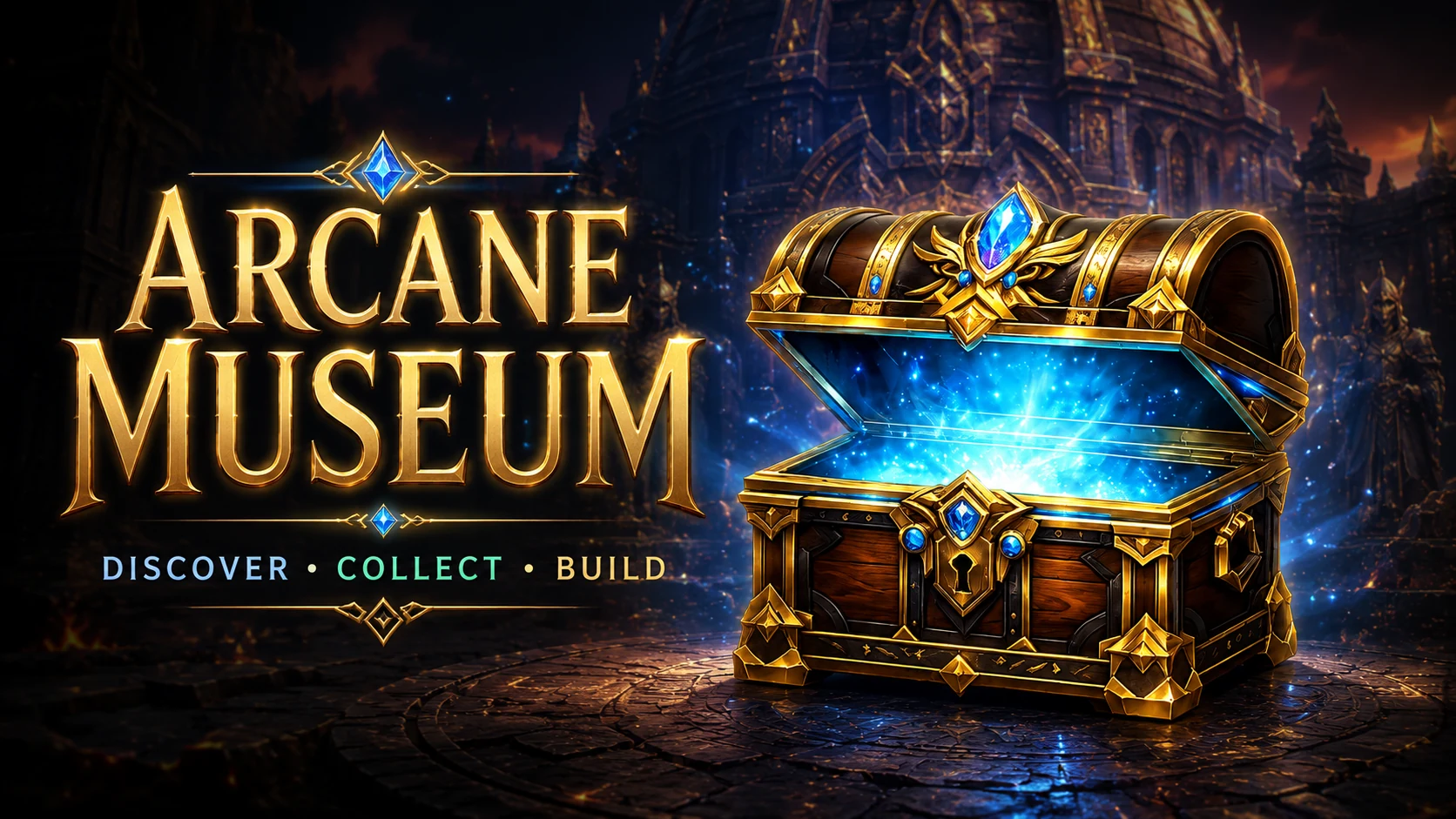 Arcane Museum magical expedition chest and game title