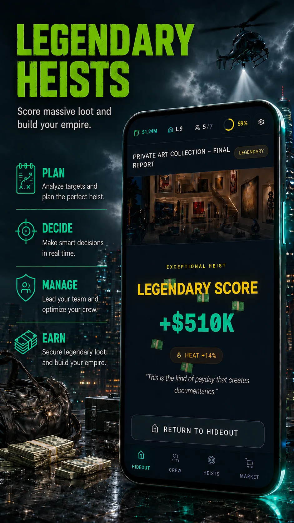 Legendary heist result in Heist Simulator